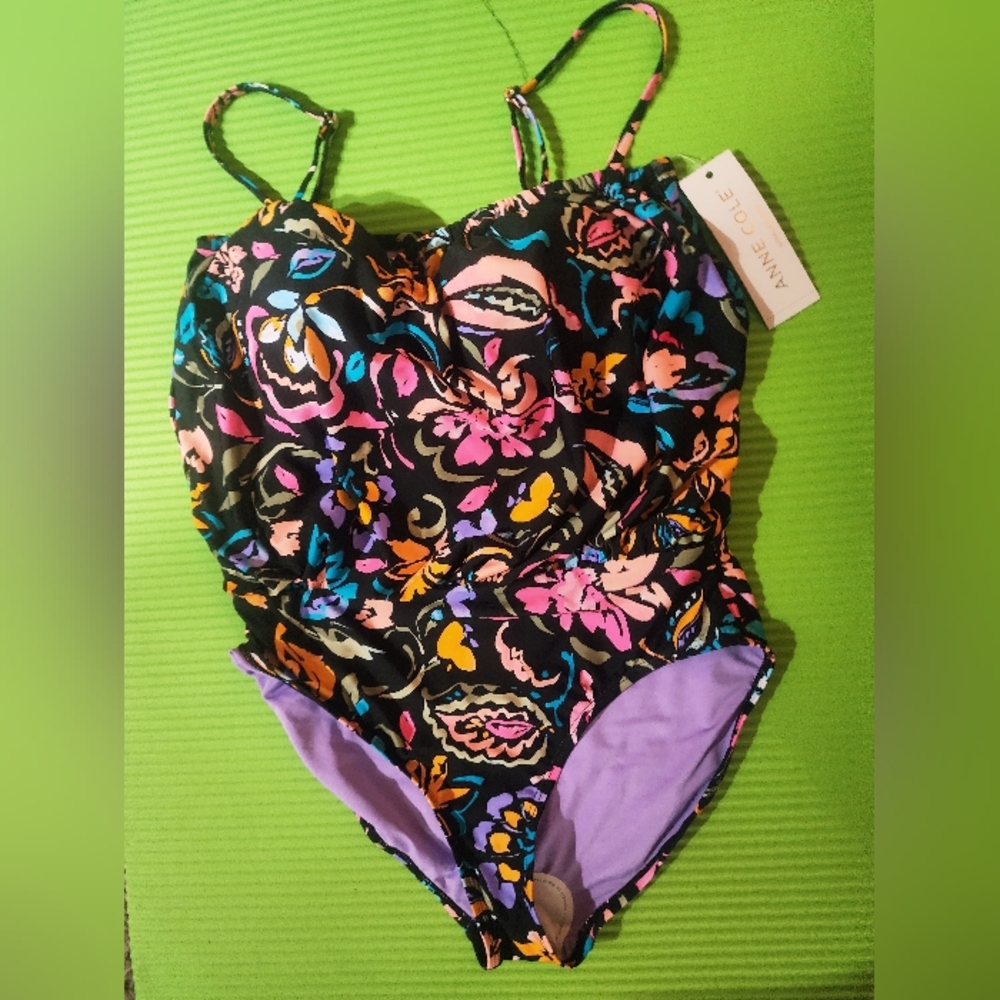 Anne Cole One Piece Swimsuit with Adjustable Straps Size 10